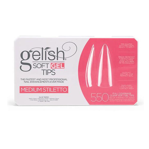 Harmony Gelish Soft Gel Tips Medium Stiletto 550 ct #1168160
