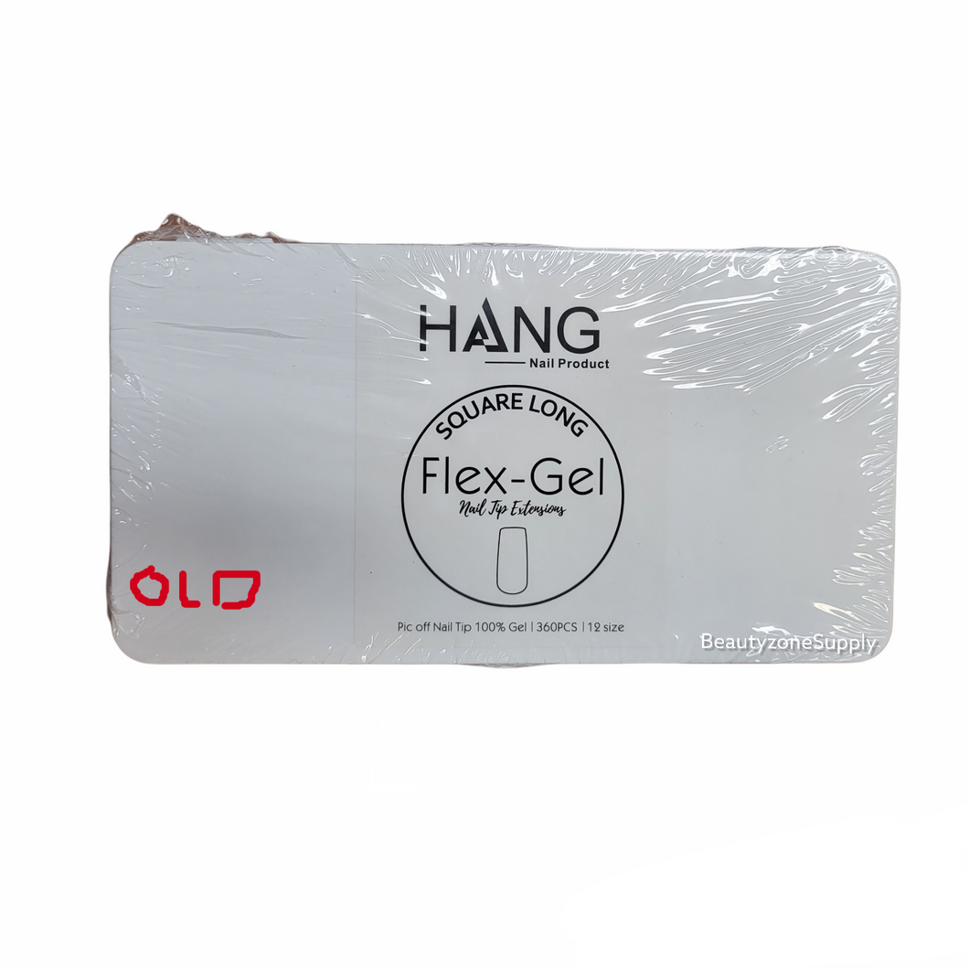 Hang Gel x Tips Square Long 360 ct / 12 Size