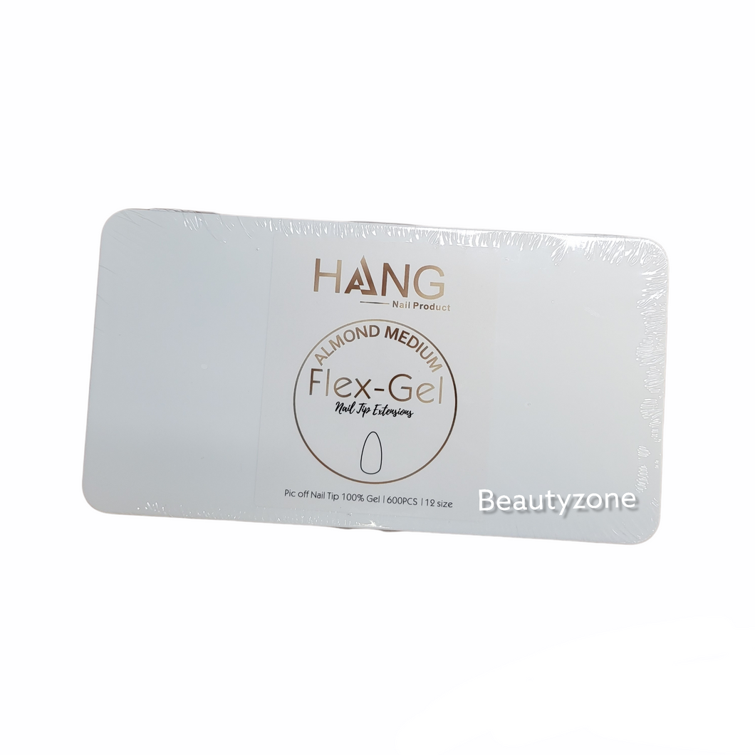Hang Gel x Tips Almond Medium 900 ct / 12 Size Natural