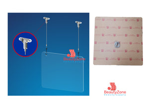 Hanging Anti Virus Shield Divider Spa or Cashier 24.5" x 24.5" x 5 mm