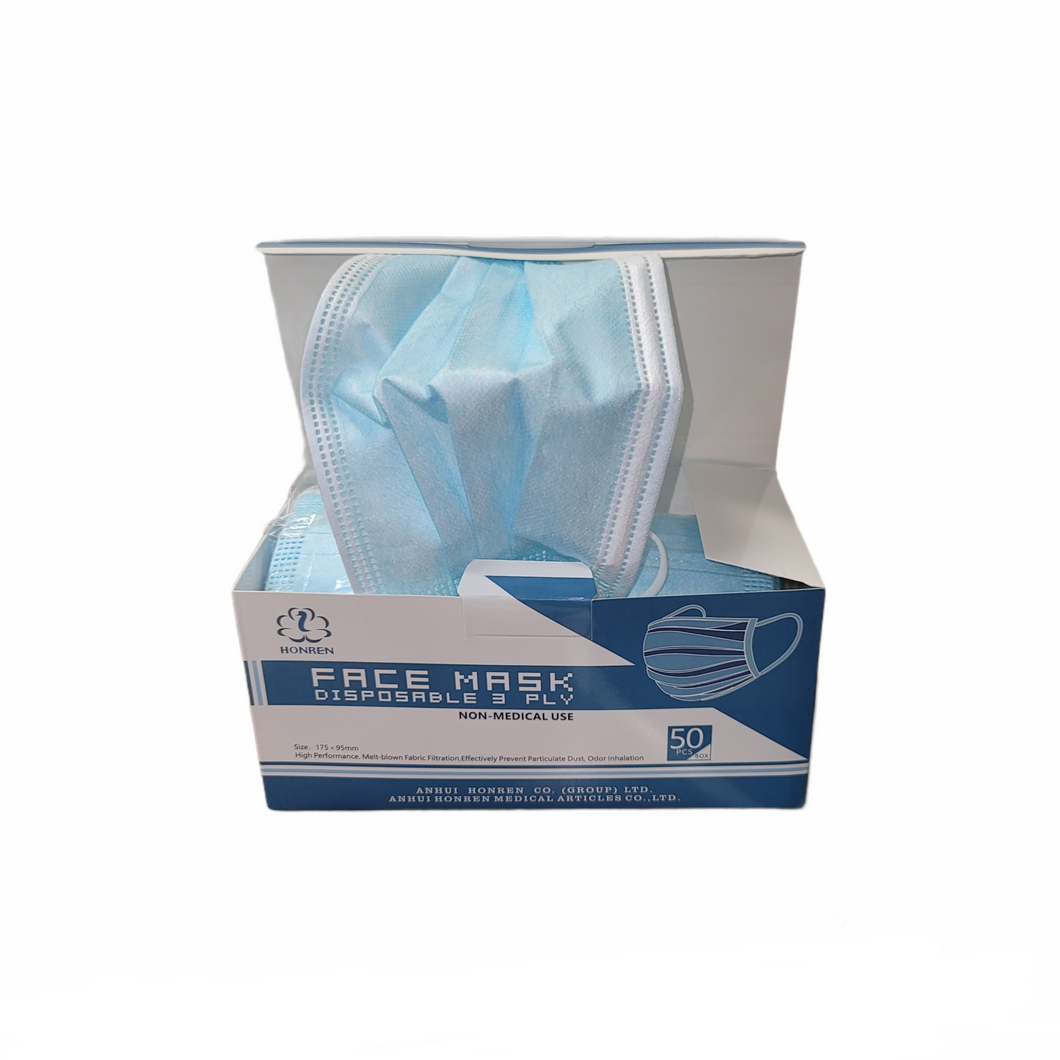 Honren Disposable Face Mask 3 Layer (50 pc / Box)