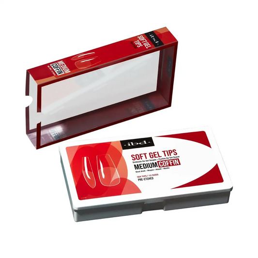 Ibd Clear Soft Gel Tips 504 Box Medium Coffin #36205