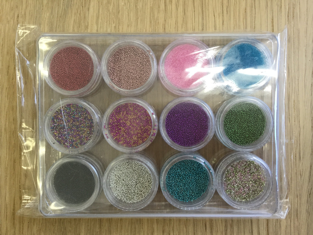 Lamour Nail Art CAVIRA MICRO BEADS Set 12 Color-Beauty Zone Nail Supply