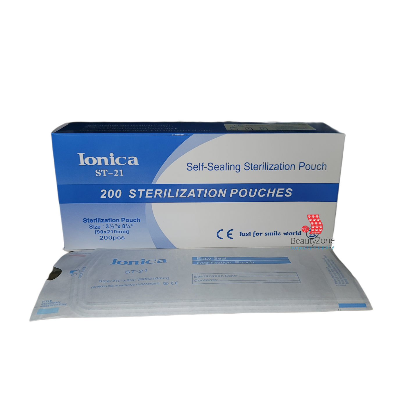 Ionica Mini Pouch Sterilization 3.5"x8.5" 200 pc/box ST-21