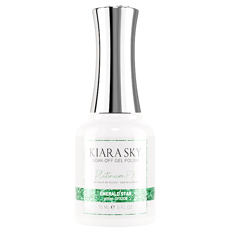 Kiara Sky Platinum FX Gel Polish- EMERALD STAR 0.5 oz #GFX208