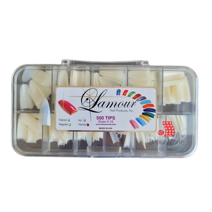 Lamour Vector Straight Nail Tip Box, 500 tips/box