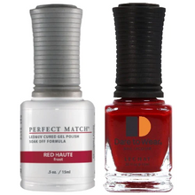 Load image into Gallery viewer, Lechat Perfect Match Duo Gel &amp; Lacquer Red Haute PMS189