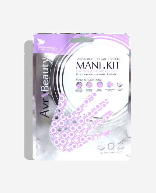 All-In-One Disposable Mani Kit With Lavender Gloves