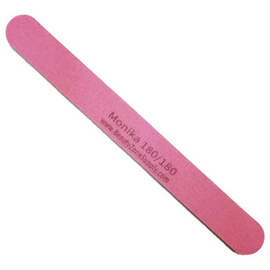 Monika Nail File 7" 180/180 Pink Mylar-Beauty Zone Nail Supply