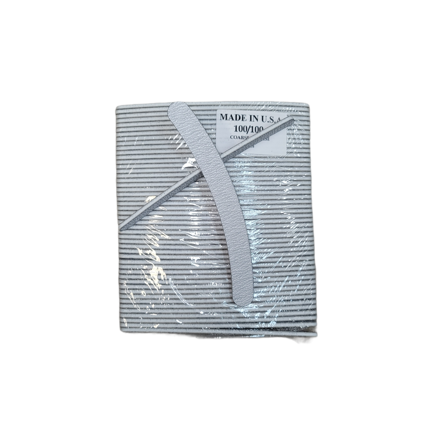 Monika Nail File Zebra Banana Grit 100/100 Pack 50 pcs USA #F530