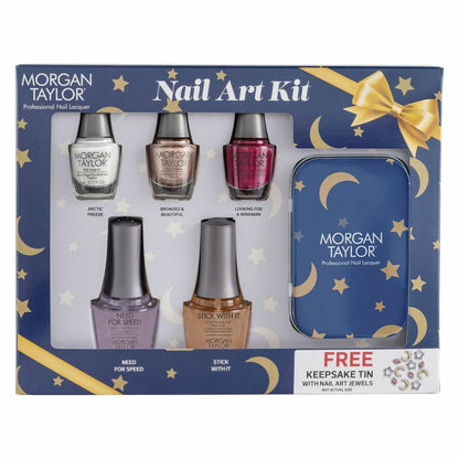 Morgan Taylor Nail Art Set Free Keepsake Tin with Jewels - #3120055