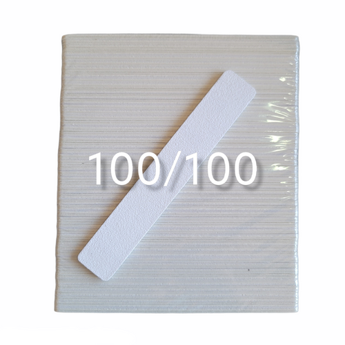 Nail File Jumbo 100/100 White White 50 pc #F514