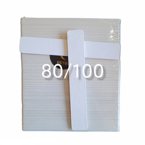 Nail File Jumbo 80/100 White White 50 pc #F513