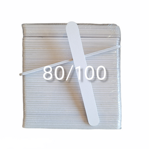 Nail File Regular 7" 80/100 White White 50 pc #F507