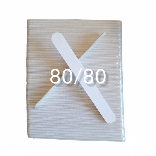 Nail File Regular 7" 80/80 White White 50 pc #F506