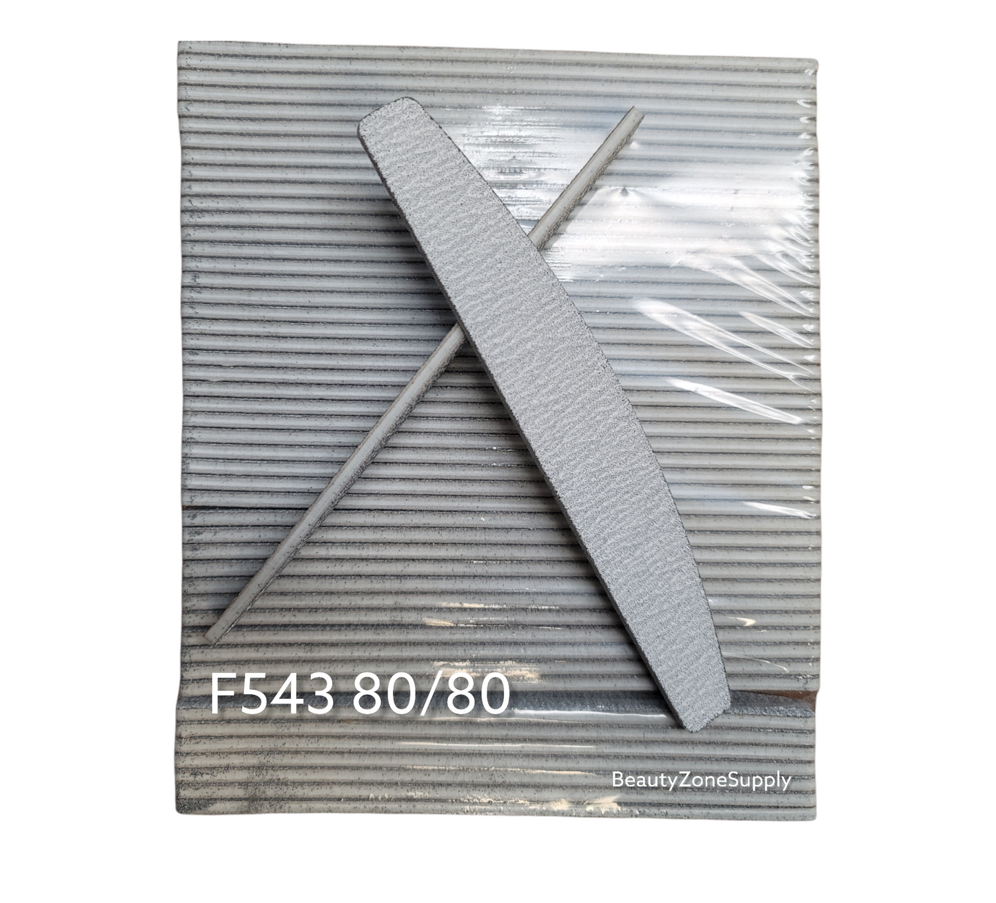 Nail File Zebra Grit 80/80 Half Moon USA 50 pcs #F543