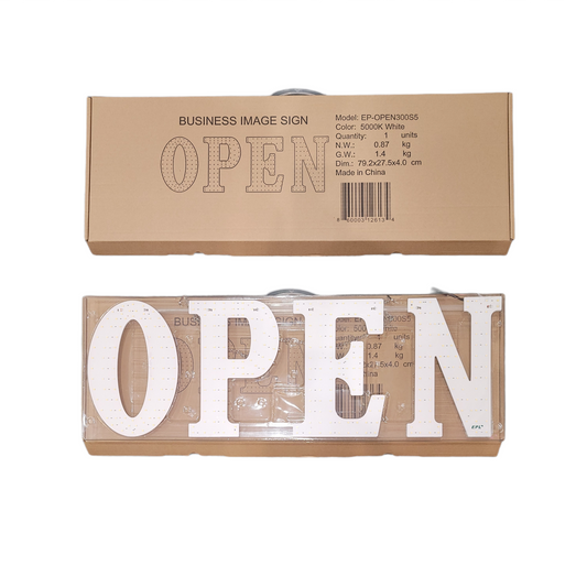 OPEN Sign LED Super Bright White 5000K 10x30