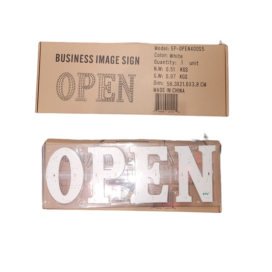 OPEN Sign LED Super Bright White 5000K 7x21