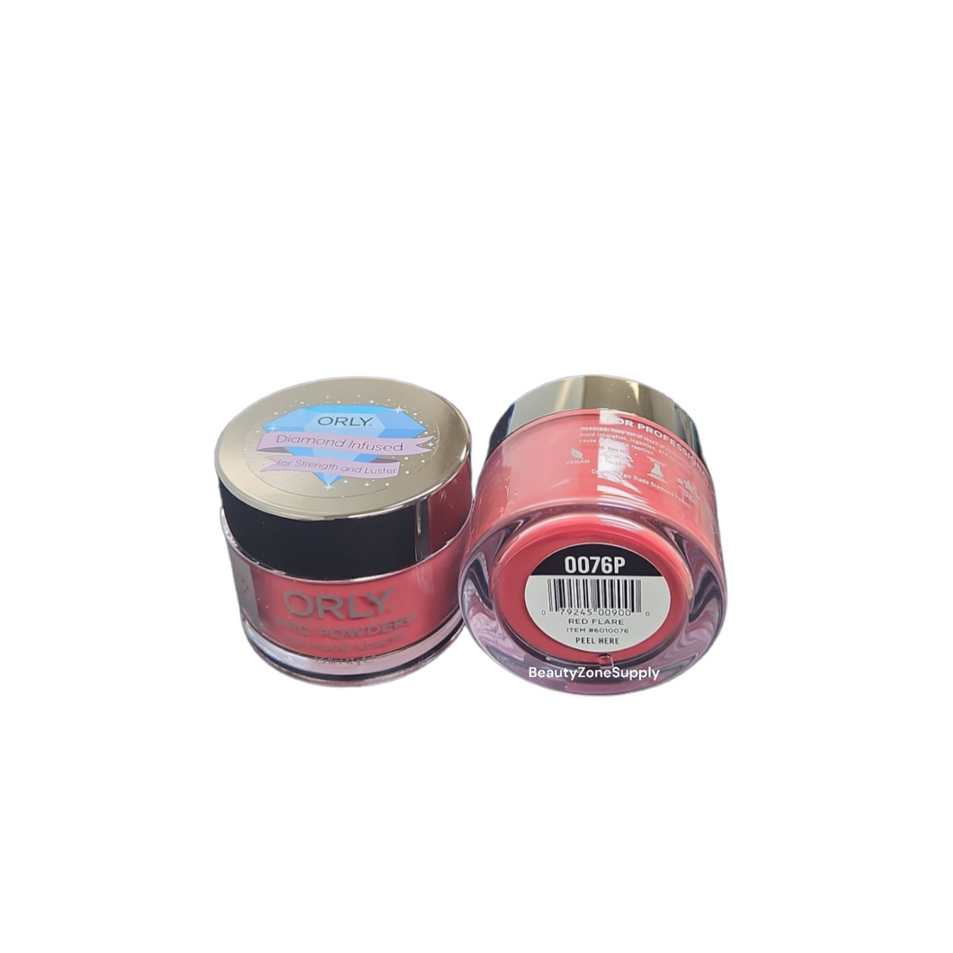 Orly Pro Dip Powders Diamond Infused Red Flare 1.5 oz #0076P