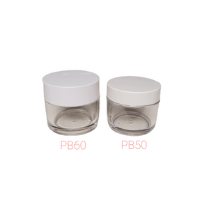 2 oz Clear Double Wall Plastic Jars With High Cap PB60