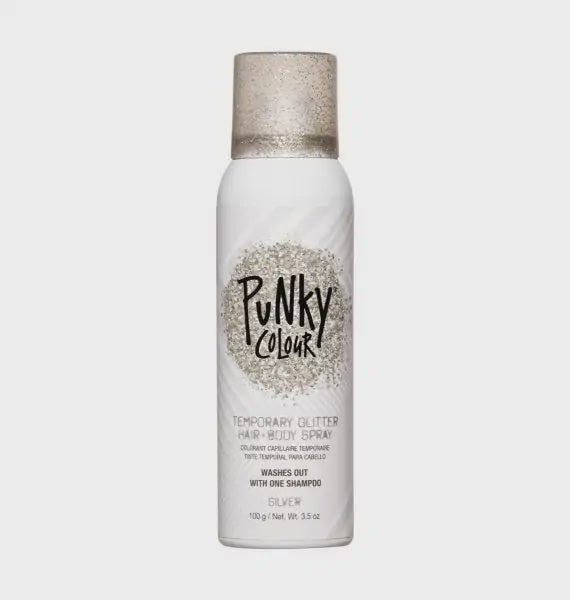 Punky Temporary Hair Color and Body Spray - Silver Glitter 3.5oz #97534W