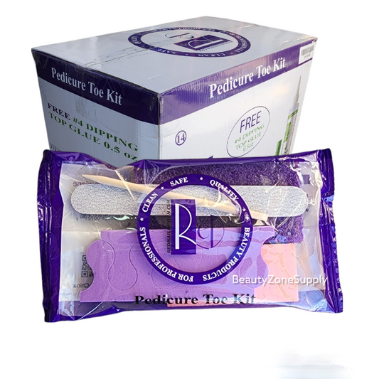 Pedicure Kit 5 RED (Toe-Pumice-Buffer-File-Pusher) #R14
