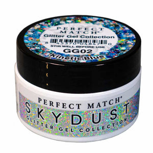 Perfect Match Glitter Gel Skydust Kinetic Blue GG02-Beauty Zone Nail Supply