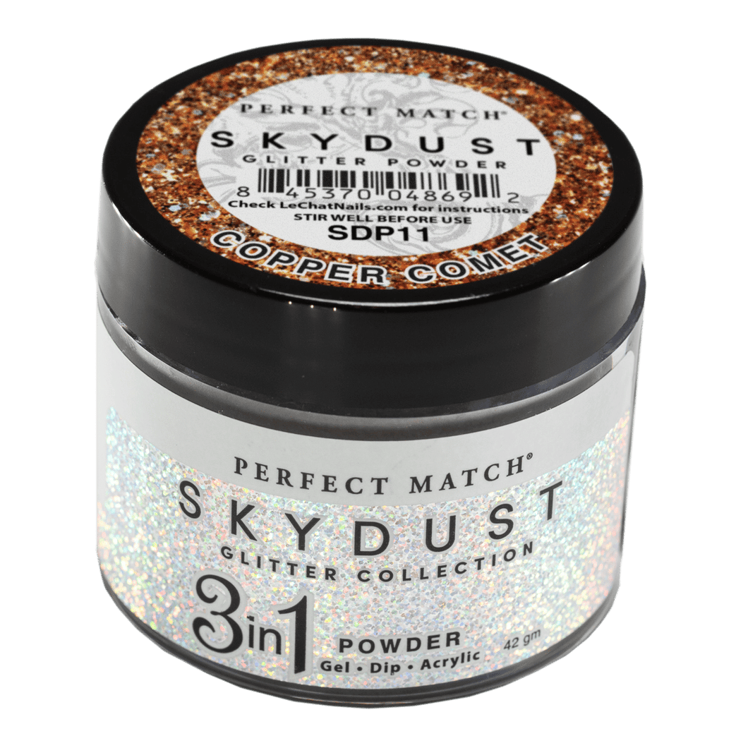 Perfect Match Glitter Powder Skydust Copper Comet 42 gm #SDP11