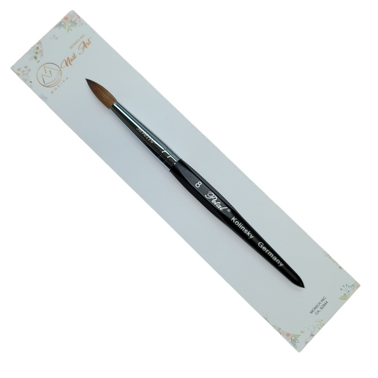 Petal kolinsky acrylic nail brush black angle size 08