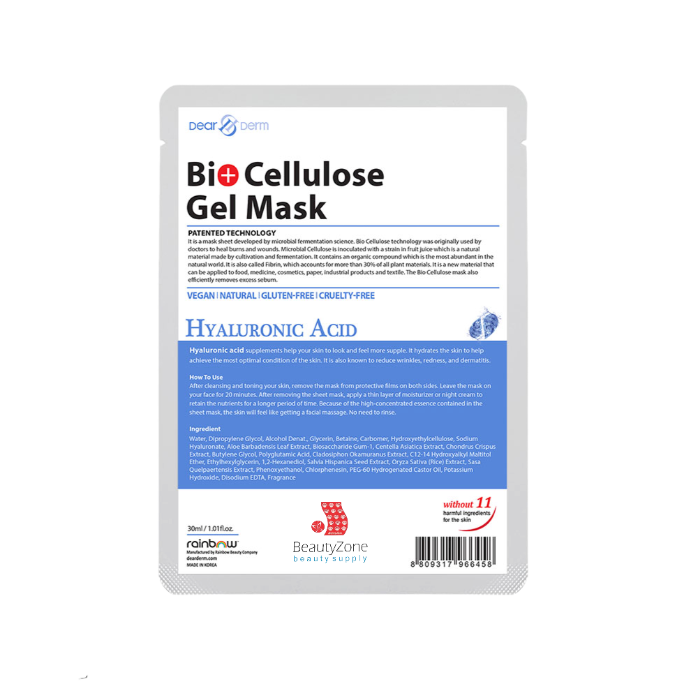 Dearderm Bio Cellulose Gel Mask - Hyaluronic Acid 30ml / 1.01 fl