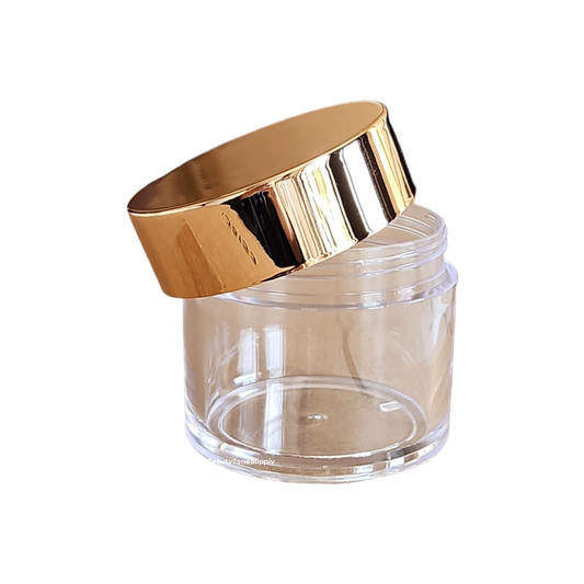 Plastic Jars 4 oz High Cap Chromed Gold PB04G