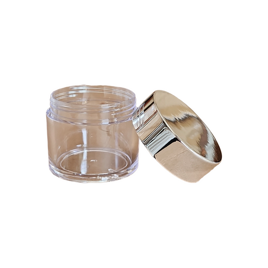 Plastic Jars 4 oz High Cap Chromed Silver PB04S