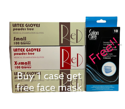 Red Latex Gloves Medical Examination Case 10 Box