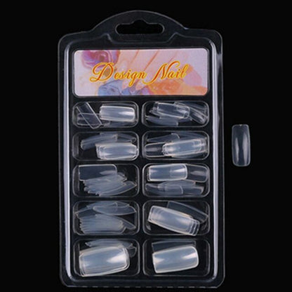 100pcs/box 3D False Nails Tips Half Cover Square Head False Fake Nails w/ box-Beauty Zone Nail Supply