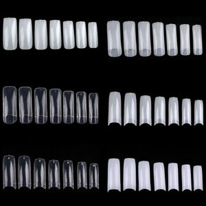 100pcs/box 3D False Nails Tips Half Cover Square Head False Fake Nails w/ box-Beauty Zone Nail Supply