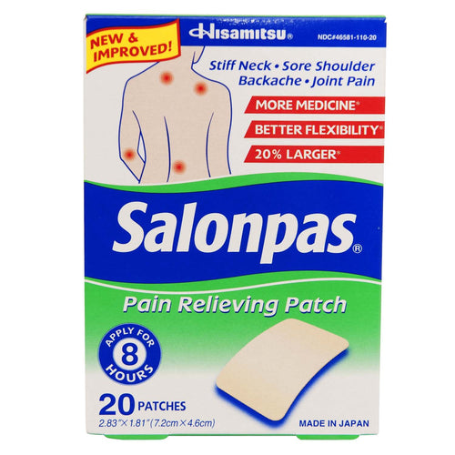 Salonpas Pain Relieving Patch Back Pain Joint Pain Muscle Soreness 20 Patches