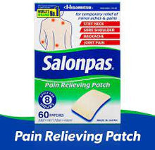 Load image into Gallery viewer, Salonpas Pain Relieving Patch Back Pain Joint Pain Muscle Soreness 60 patches