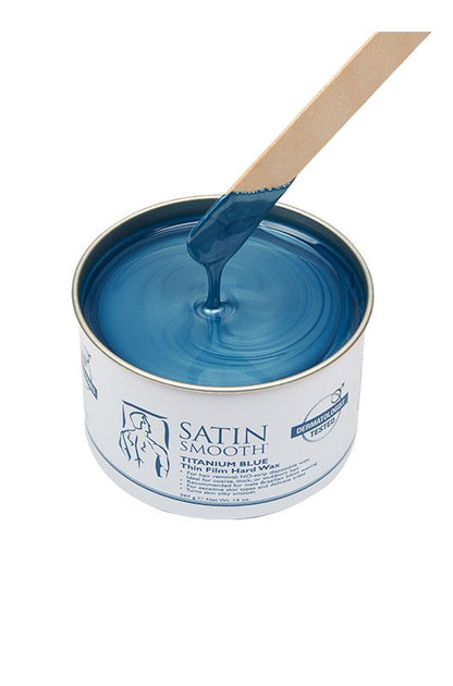 Satin Smooth Film Hard Wax Titanium Blue Hard Wax 14 Oz #SSW14GMPG