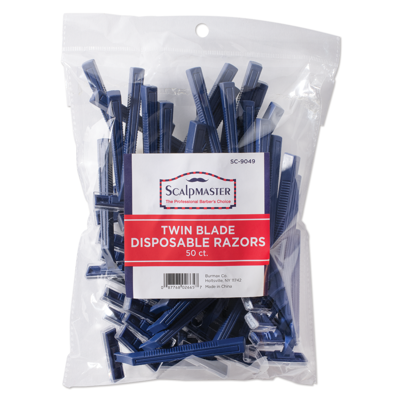 Scalpmaster Twin Blade Disposable Razors Bag 50 ct SC-9049