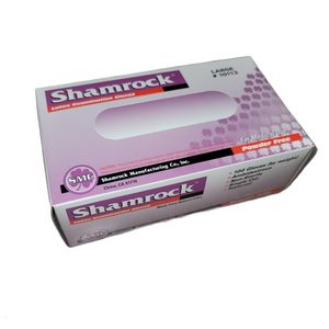 Shamrock Latex Examination Gloves powder free Large