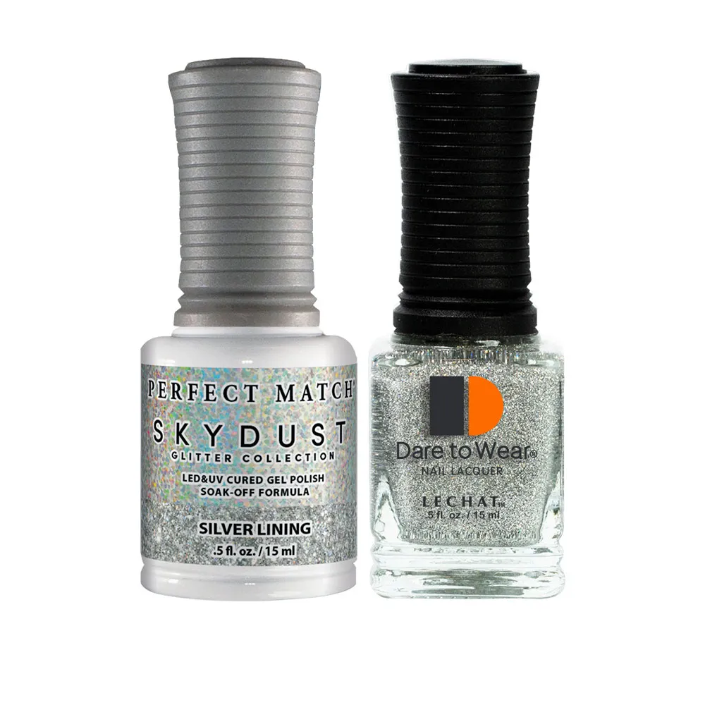 Lechat Perfect match Gel & Lacquer Sky Dust Silver Lining SDMS16