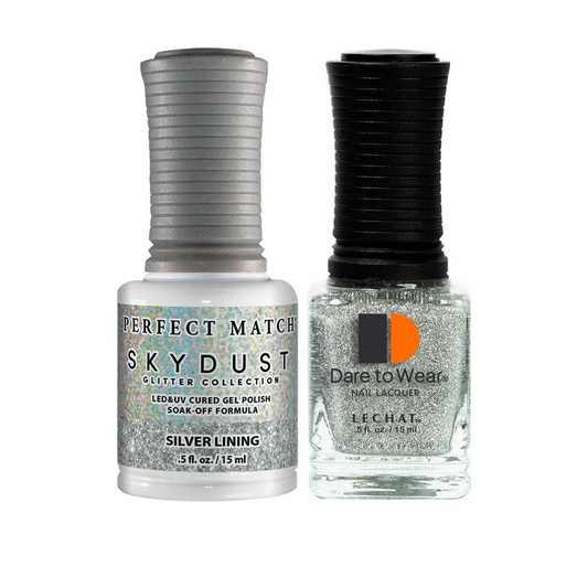 Lechat Perfect match Gel & Lacquer Sky Dust Silver Lining SDMS16