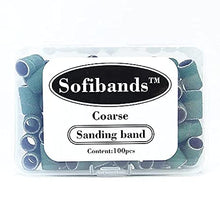 Load image into Gallery viewer, Sofibands Green Sanding Bands Nail File Manicure 100 pcs