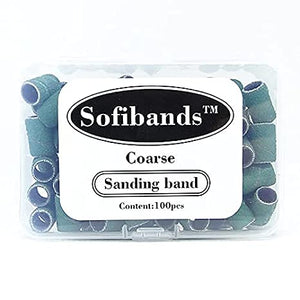 Sofibands Green Sanding Bands Nail File Manicure 100 pcs