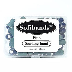 Sofibands Green Sanding Bands Nail File Manicure 100 pcs