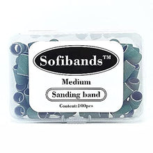 Load image into Gallery viewer, Sofibands Green Sanding Bands Nail File Manicure 100 pcs