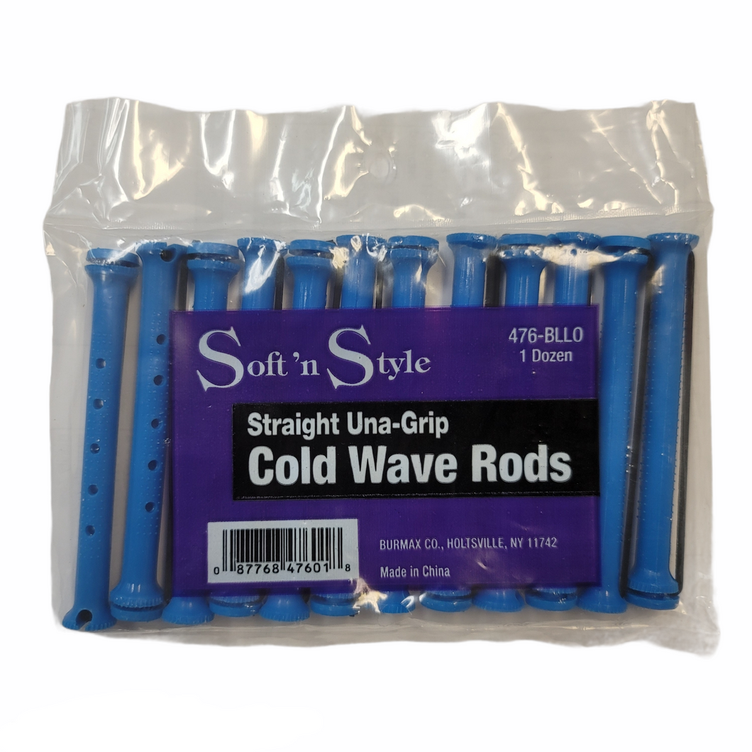 Soft'n Style Straight Cold Wave Rods - Long - Blue 7/16