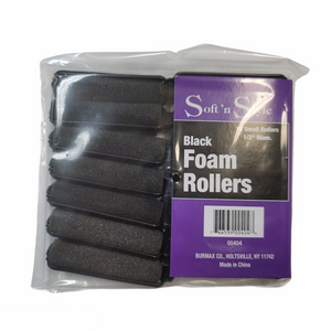 Soft 'n Style 1/2" Small Black Foam Rollers - 14/pk #00404