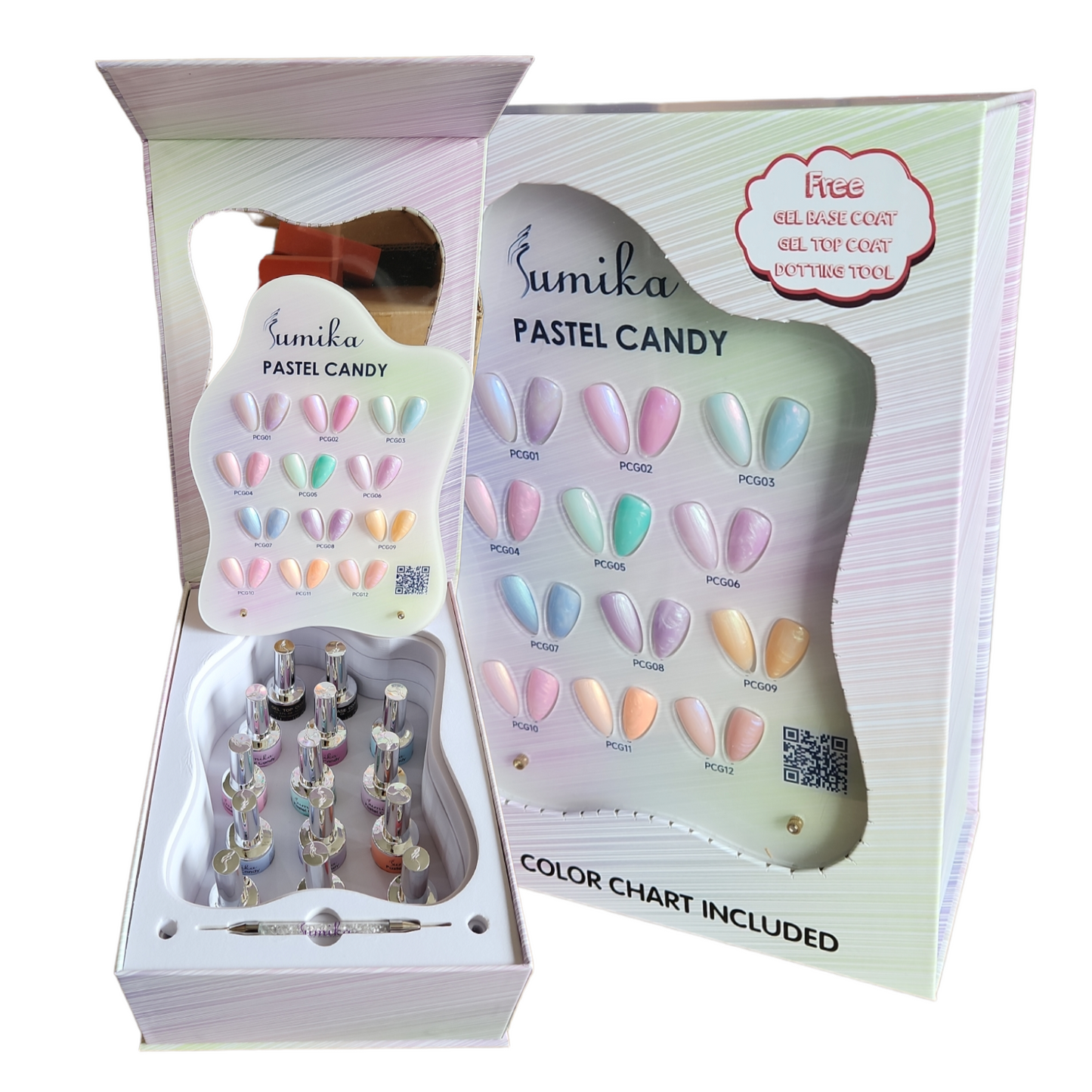 Sumika Gel Pastel Candy Set 12 Color Free Base & Top