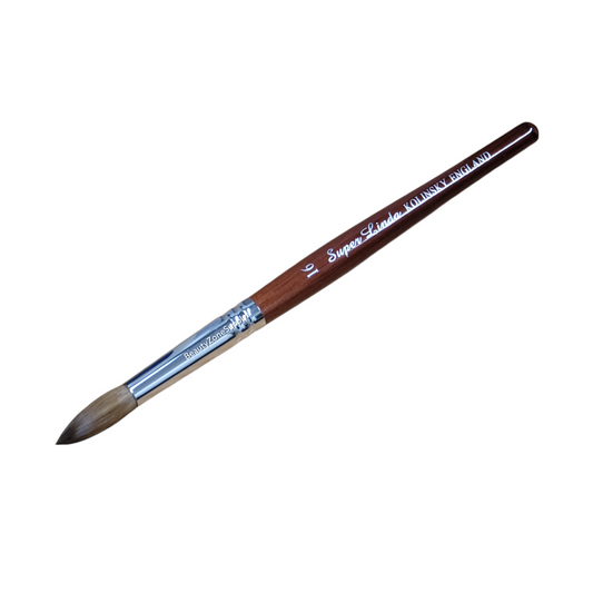 Super Linda kolinsky acrylic nail brush red wood size 16